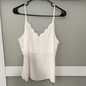 Express White Scalloped Camisole Top